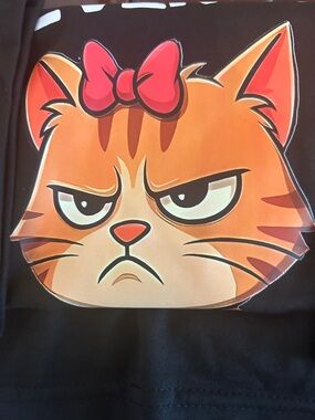 Grumpy Cat Graphic Tee - Orange Cat with Pink Bow